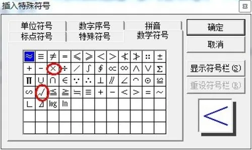 在插入特殊符号中寻找